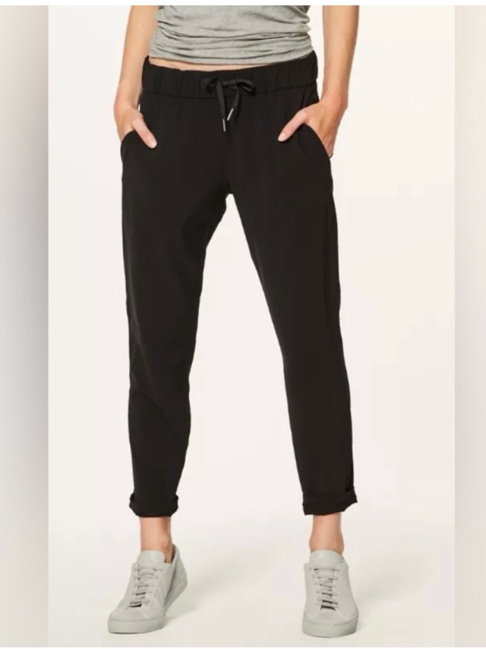 lululemon athletica Black Drawcord Tapered Joggers